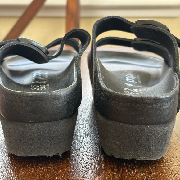 Birkenstock Papillio Arizona Flex Platform Leather Sandals Black EU 37 6-6.5 US - Picture 3 of 8